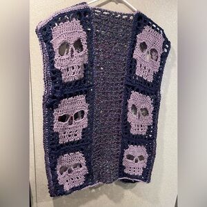 Hand crocheted skull vest
